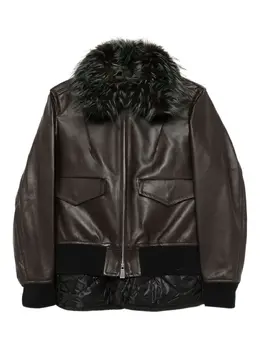 sacai: Кожаная куртка 