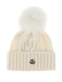 Moncler: Белая шапка 