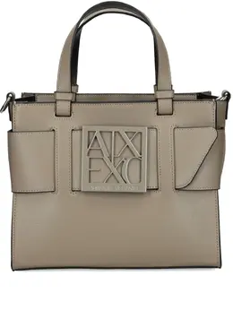 Armani Exchange: Коричневая сумка-шоппер 
