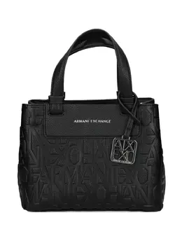 Armani Exchange: Чёрная сумка-шоппер 