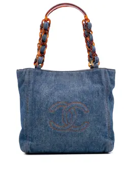 CHANEL Pre-Owned: Голубая сумка-шоппер 