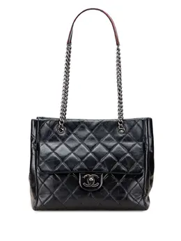 CHANEL Pre-Owned: Чёрная сумка-шоппер 