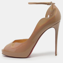 Christian Louboutin: Бежеві босоніжки 
