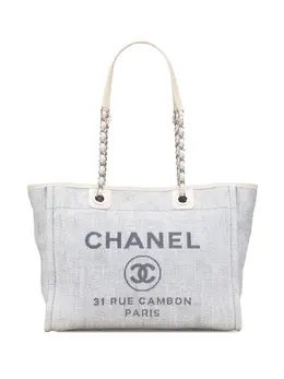 CHANEL Pre-Owned: Белая сумка-шоппер 