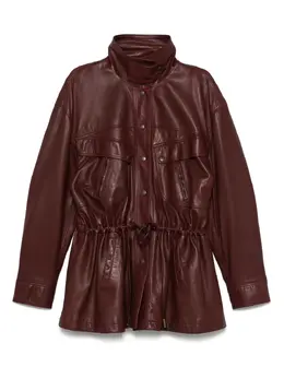 Chloé: Кожаное пальто 