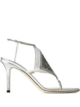 Jimmy Choo: Серебристые сандалии 