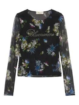 Blumarine: Топ с растительным принтом 