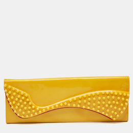 Christian Louboutin: Жёлтый клатч  Pigalle