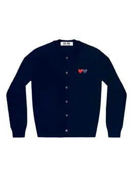 Comme Des Garçons Play: Синий кардиган  Double Heart