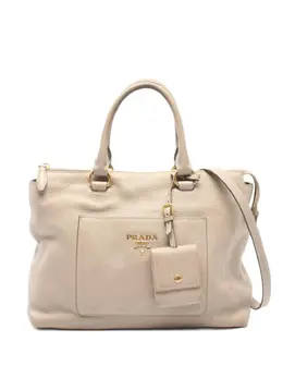 Prada Pre-Owned: Бежевая сумка-шоппер 