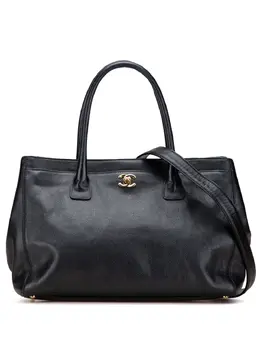 CHANEL Pre-Owned: Чёрная сумка-шоппер 