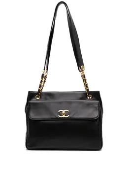 CHANEL Pre-Owned: Чёрная сумка-шоппер 