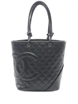 CHANEL Pre-Owned: Чёрная сумка-шоппер 