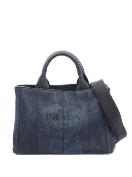 Prada Pre-Owned: Голубая сумка-шоппер 