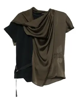 sacai: Футболка цвета хаки 