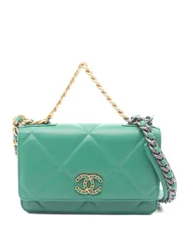 CHANEL Pre-Owned: Зелёная сумка через плечо 