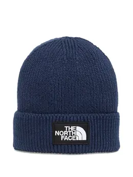 The North Face: Голубая шапка  Logo
