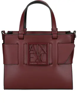 Armani Exchange: Бордовая сумка-шоппер 