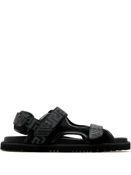 Versace: Чёрные сандалии  Greca