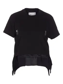 sacai: Чёрная футболка 