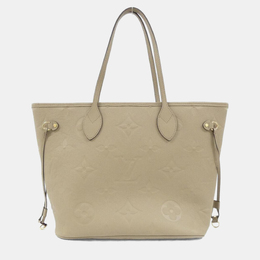 Louis Vuitton: Бежевая сумка  Neverfull MM