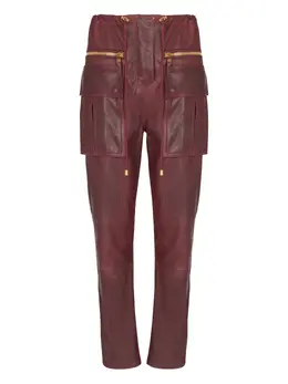 Balmain: Кожаные брюки 