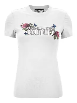 Versace Jeans Couture: Футболка с растительным принтом 