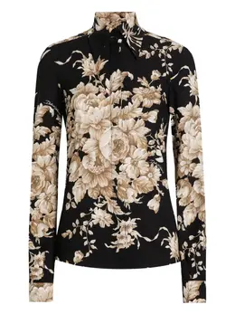 Dolce & Gabbana: Рубашка с растительным принтом 