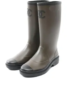 CHANEL Pre-Owned: Ботинки цвета хаки 