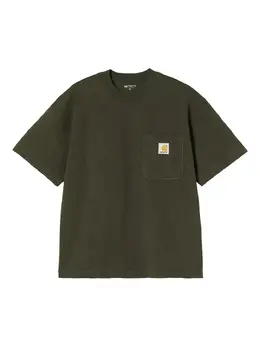 Carhartt WIP: Зелёная футболка 