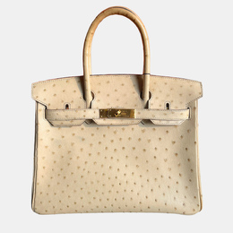 Hermes: Белая сумка-шоппер  Birkin 30