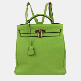 Hermes: Зелёный рюкзак  Kelly