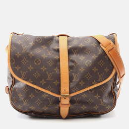 Louis Vuitton: Коричневі сумки через плече 