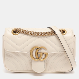 Gucci: Белая сумка  GG Marmont