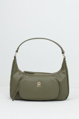 Tommy Hilfiger: Зелёная сумка  Soft