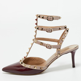 Valentino: Бордовые туфли  Rockstud