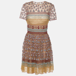 Valentino: Многоцветное платье 