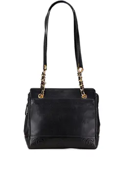 CHANEL Pre-Owned: Чёрная сумка-шоппер 