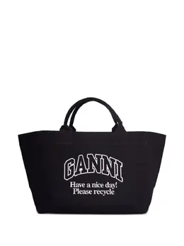 GANNI: Сумка-шоппер с принтом 