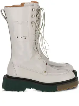 Off-White: Светлые ботинки 