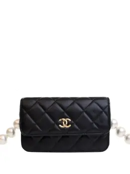 CHANEL Pre-Owned: Чёрный клатч 