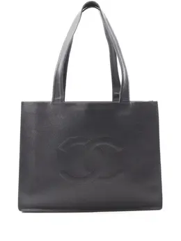 CHANEL Pre-Owned: Чёрная сумка-шоппер 