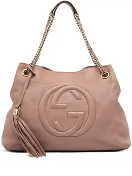 Gucci Pre-Owned: Серебристая сумка-шоппер 