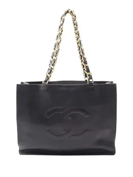 CHANEL Pre-Owned: Чёрная сумка-шоппер 