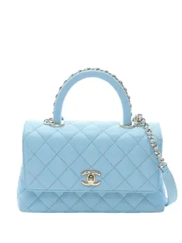 CHANEL Pre-Owned: Голубая сумка на руку 