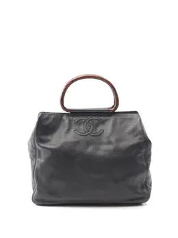 CHANEL Pre-Owned: Чёрная сумка-шоппер 