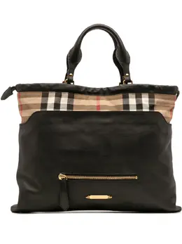 Burberry Pre-Owned: Чёрная сумка-шоппер 