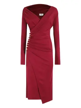 Elisabetta Franchi: Платье с v-образным вырезом 