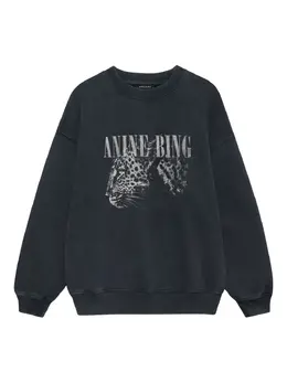ANINE BING: Свитшот с леопардовым принтом 