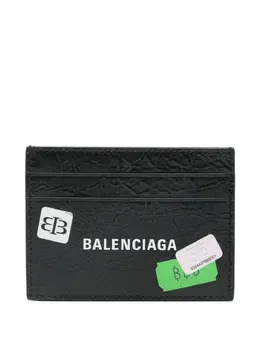 Balenciaga: Чёрный картхолдер 